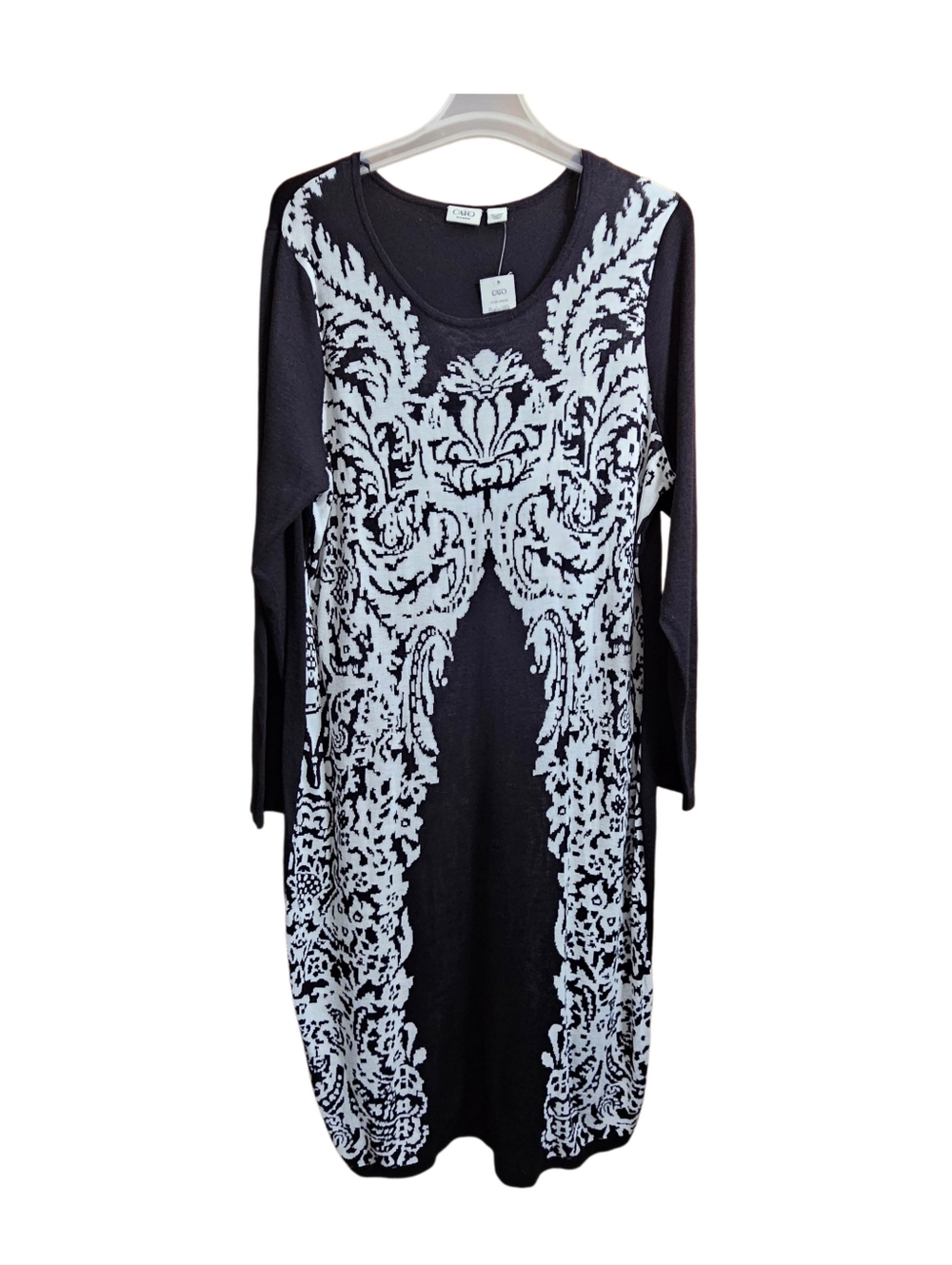Cato womens plus size knit maxi dress black white new with tags NWT 22 24 W